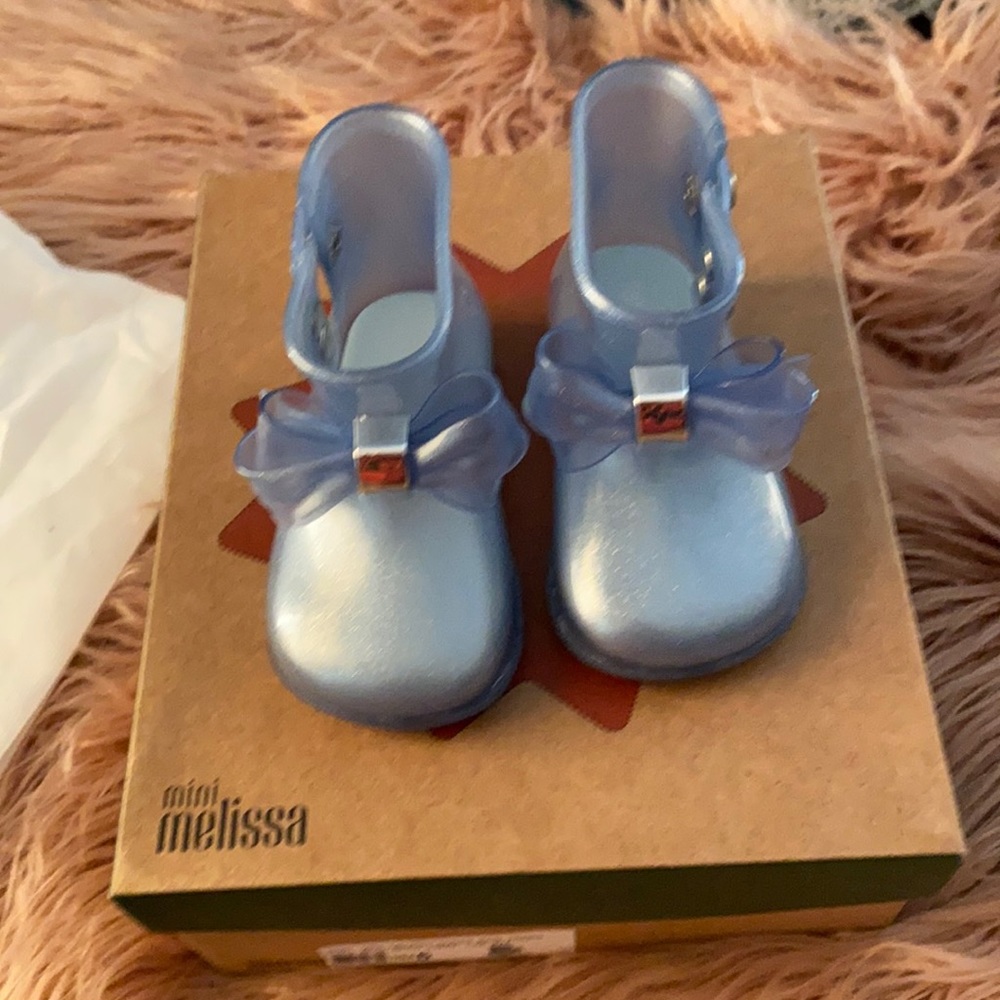 NEVER WORN Mini Melissa Blue Rain Boots